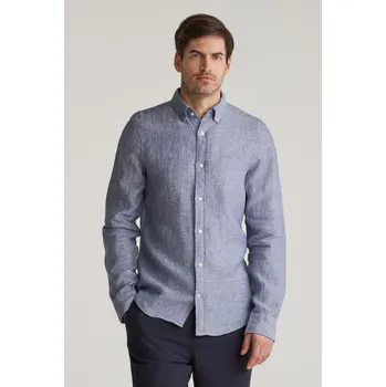 Pánská košile KOŠILE GANT SLIM LINEN SHIRT DUSTY NAVY