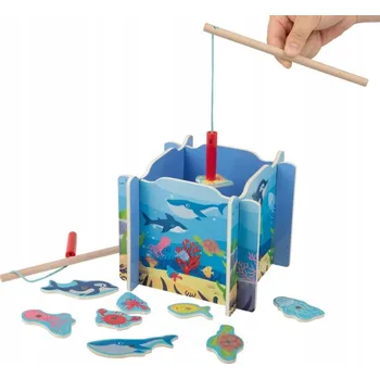 Dřevěná hračka Playtive Hra rybaření 20 prvků