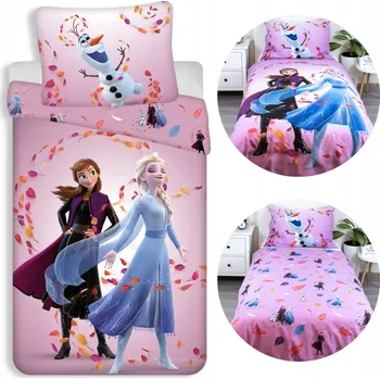 Povlečení DISNEY Ledové království OBOUSTRANNÝ sada povlečení na zip 100% BAVLNA 140x20