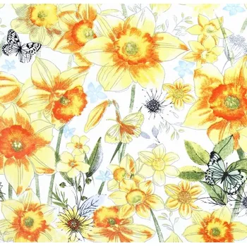 Bavlněná česká látka šíře 160cm - Narcisky (50cm)