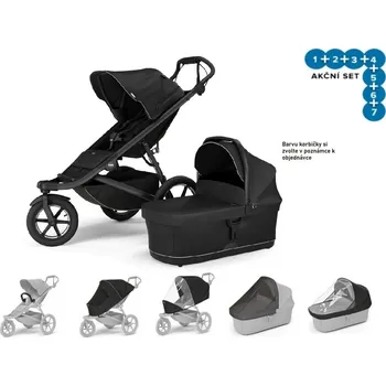 Kočárek Thule Urban Glide 3 Black Magnet.Buckle + korba + plášť + moskyt. + madlo + plášť.korba + mosk.korba, Doprava ZDARMA