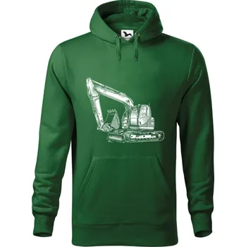 Dámská mikina Mikina - Minibagr Barva: Lahvově zelená (06), Velikost: 3XL, Střih: Pánské