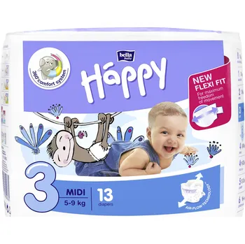 jednorázová plena Bella Baby Happy dětské plenky vel. 3 (5-9 kg), 13 ks