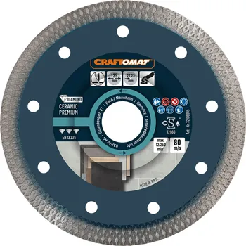 Řezný kotouč Craftomat Diamantový řezný kotouč Ceramic Premium, ø 125 × 1 × 22,23 mm, 12250 ot./min. 6680010