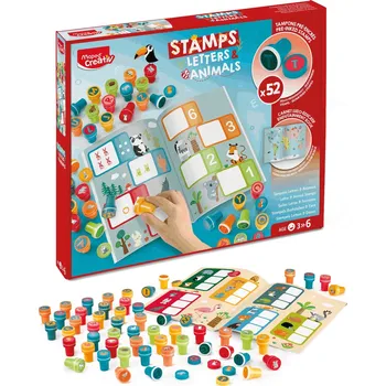 Hračka pro nejmenší Barevná razítka MAPED Creativ – písmenka a zvířátka, velká sada