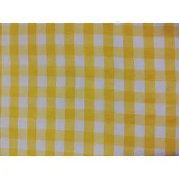 Bavlněná česká látka šíře 160cm - Kostka žlutá a bílá 2cm (50cm)