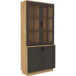 Stolarz-Lempert Kredenc Flawia 100 GR - komoda 2D + nadstavba 2D - dub Artisan + Grafit