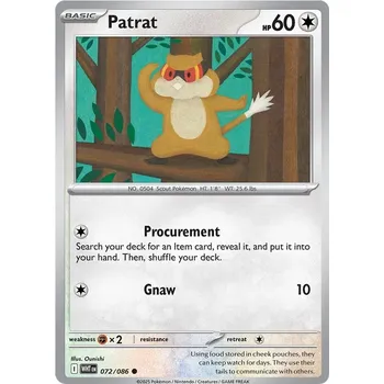 Karetní hra Patrat 072/086 - White Flare Typ karty: Non-Holo