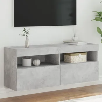 Obývací pokoj vidaXL Nástěnná TV skříňka s LED osvětlením betonově šedá 100x30x40 cm