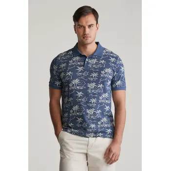 Pánská košile POLOKOŠILE GANT PRINTED SS POLO DUSTY NAVY