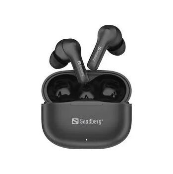 Sluchátka Sandberg bezdrátová sluchátka Play'n Go, Bluetooth s nabíjecím pouzdrem, černá