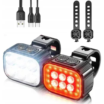 Cyklosvítilna PŘEDNÍ A ZADNÍ LED SVĚTLO NA KOLO, NABÍJECÍ, NA ŘÍDÍTKA