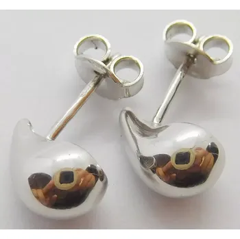 Náušnice Klenoty Budín Dámské hladké pecičky z bílého zlata KAPKY na puzetku 585/1,81gr HK2338 (Klenoty Budín Dámské hladké pecičky z bílého zlata KAPKY na puzetku 585/1,81gr HK2338)