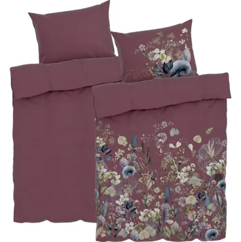 Povlečení LIVARNO home Sada saténového ložního povlečení, 140 x 200 cm, 70 x 90 cm, bordó, 2dílná
