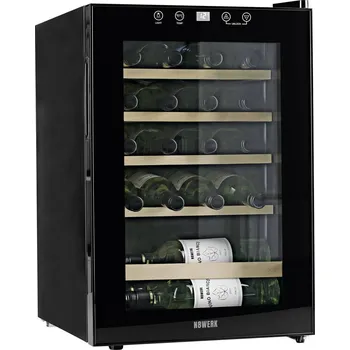 Lednice N8WERK JC-62E/HC skleněná chladnička 62 l Energetická třída (EEK2021): G (A - G) stojící spotřebič černá