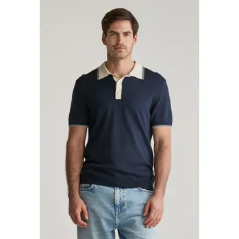 Pánský svetr SVETR GANT MODAL BLEND SS POLO EVENING BLUE