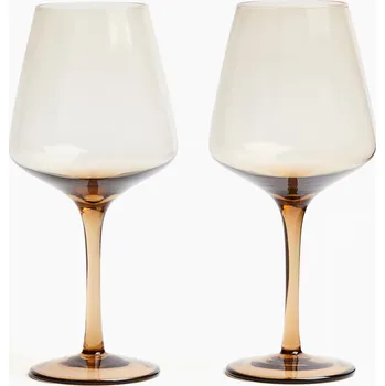 Sklenice 2x sklenice na víno tónované béžové 450ml recyklované sklo