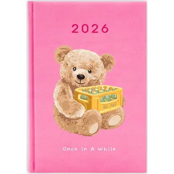 Kalendář Knižkový kalendář 2026 A5 FunnyCase růžový