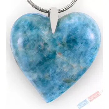 Přívěsek Originální přívěsek z akvamarínu, stříbro Ag 925/1000, srdce cca 32 x 31 mm, "štít pro auru" (AK6051P)
