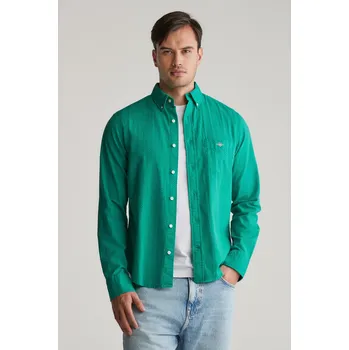 KOŠILE GANT REG SOLID SEERSUCKER SHIRT DEEP GREEN
