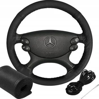 autokoberec OBAL NA VOLANT PROŠÍVANÝ POLO-PERFOROVANÝ 35-37 CM PRAVÁ KŮŽE