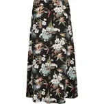 Ladies Viscose Midi Skirt - black tropical XL