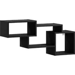 Nástěnná police ALITTY 96x46 cm, černá