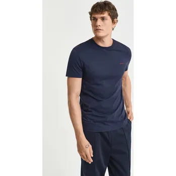 Pánské tričko TRIČKO GANT CONTRAST LOGO SS T-SHIRT EVENING BLUE