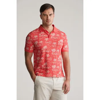 Pánská košile POLOKOŠILE GANT PRINTED SS POLO WATERMELON RED