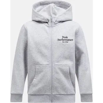 Dívčí mikina MIKINA PEAK PERFORMANCE JR ORIGINAL ZIP HOOD MEL MED GREY MELANGE/BLACK/