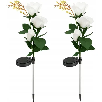 Venkovní osvětlení RGB Solární Lampa s motivem růžového květu - sada ks , dekorativní zahradní lampy