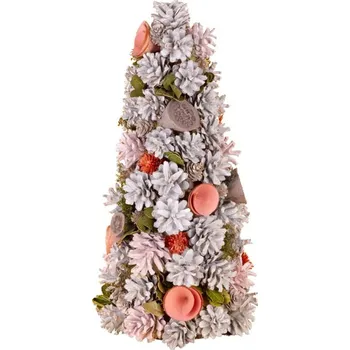 Vánoční stromek Stromeček VÁNOCE, ozdobený, růžový, 40 cm