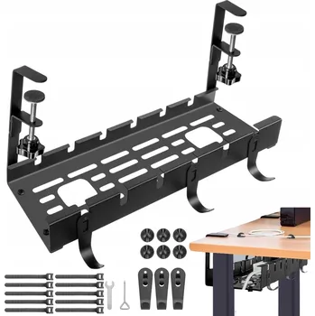 ORGANIZÉR NA KABELY POD STŮL DO KANCELÁŘE KOŠÍK POLICE SE SVORKOU
