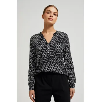 Dámská košile bez límečku MOODO - černá Marisse černá | bílá 3387254