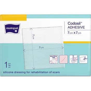 Krytí na ránu Matopat Codosil Adhesive silikonové krytí pro korekci jizev 7 x 7 cm, 1 ks