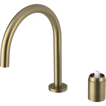 Vodovodní baterie ULTRAMIX tělo dvouprvkové stojánkové umyvadlové baterie bez výpusti, zlato mat UT019G-1