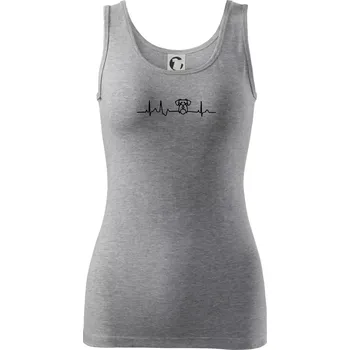 Dámské tričko Ekg knírač hlava - Dámské tílko - XL ( Tmavě šedý melír )
