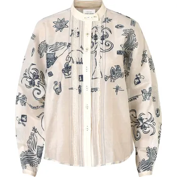 Dámská košile Košile FERN DOLMAN z Chanderi hedvábí L / Hedvábí / Bílé