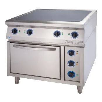 Sporák Elektrický sporák se sklokeramickou deskou 4 plotýnkový s troubou, E-C-TG RHB-4/900 EO, ALBA