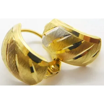 Náušnice Klenoty Budín Dámské gravírované náušnice z bílého a žlutého zlata 585/1,66gr HK2340 (Klenoty Budín Dámské gravírované náušnice z bílého a žlutého zlata 585/1,66gr HK2340)