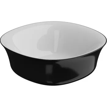 Umyvadlo na desku Flut, keramické, dvoubarevné, 42x42 cm, FLLAVFSQU42BI000002