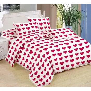 Povlečení TOTÁLNÍ MASAKR CEN! OBOUSTRANNÉ BAVLNĚNÉ POVLEČENÍ na 2 postele – SRDÍČKA ČERVENÉ NA BÍLÉM PODKLADU + PROSTĚRADLO ZDARMA!
