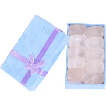 Přírodní tromlovaný křemen 10 ks 8–13 g Dekorační kameny Minerály do sbírky Dárkové balení Polodrahokamy Přírodní krystaly