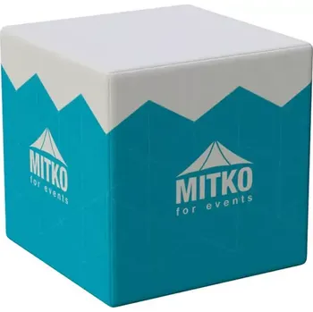 Sedací pytel Sedací kostka 50 cm s celopotiskem: Ekokůže + pevná výplň