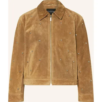 Dámský blejzr Studio Ar Dámská Kožená Bunda Tina S Nýty, velbloudí /...