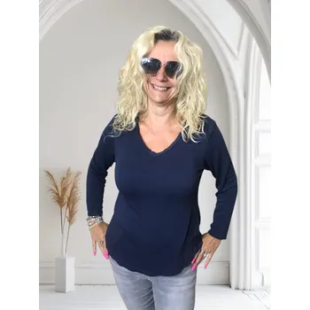 Dámské tričko Dámské tričko do V s dlouhým rukávem Barva: Námořnická modrá, Size system: One size