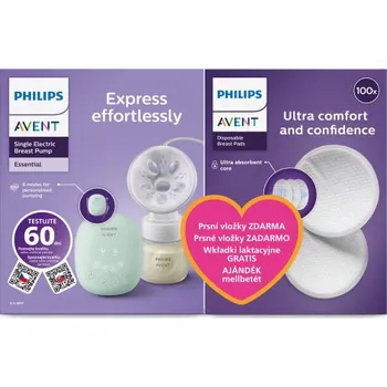 Philips AVENT Odsávačka mateřského mléka elektrická Essential SCF323/11+Dárek