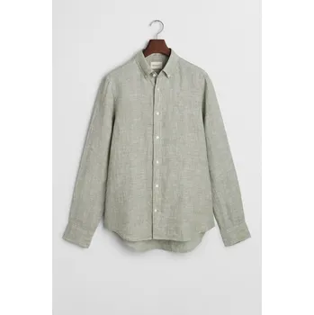 Pánská košile KOŠILE GANT SLIM LINEN SHIRT KALAMATA GREEN