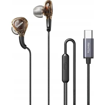 Sluchátka Kabelová sluchátka do uší s vysokou věrností zvuku /TYPE-C/ Délka kabelu 1,2 m/černá