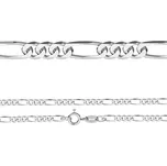 Šperky4U Stříbrný řetízek FIGARO, tl. 3,9 mm, délka 45 cm - NB-7029-45